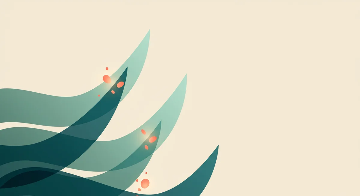 Abstrakte Darstellung der Lernreise im Autogenen Training mit fließenden Formen