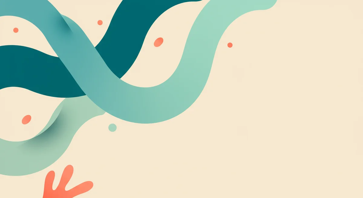Abstrakte fließende Formen in MindReach Farben symbolisieren den freien Zugang zu Entspannung