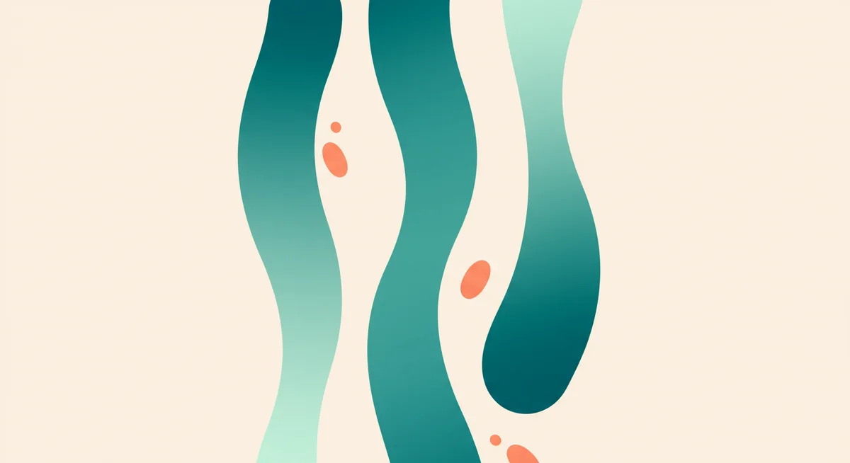 Abstrakte fließende Formen symbolisieren das Gefühl von Schwere und Erdung