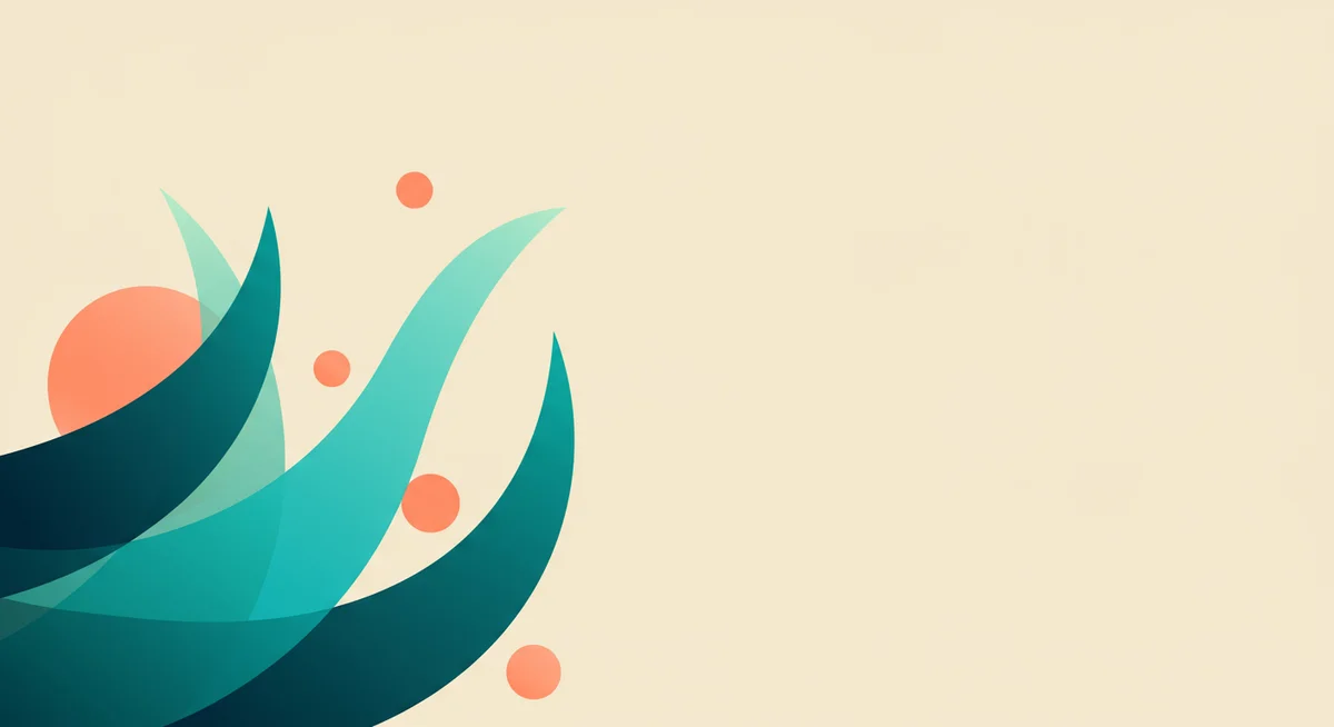 Abstract flowing shapes representing mental clarity and cool refreshing thought