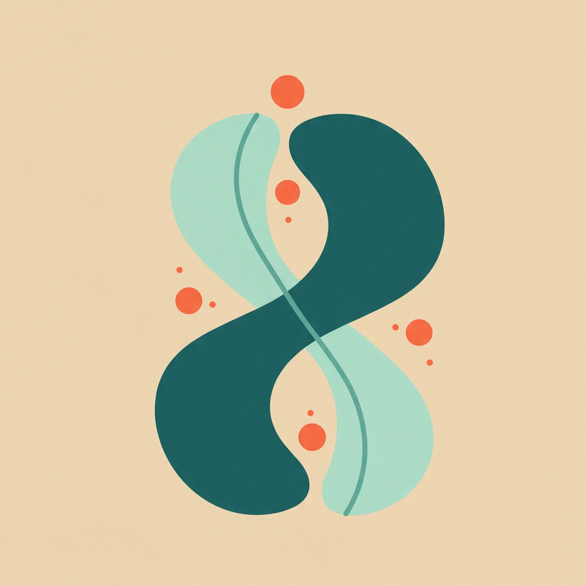 Abstrakte Darstellung von fließenden Türkistönen die von dunkel zu hell übergehen, symbolisiert Beruhigung des Nervensystems