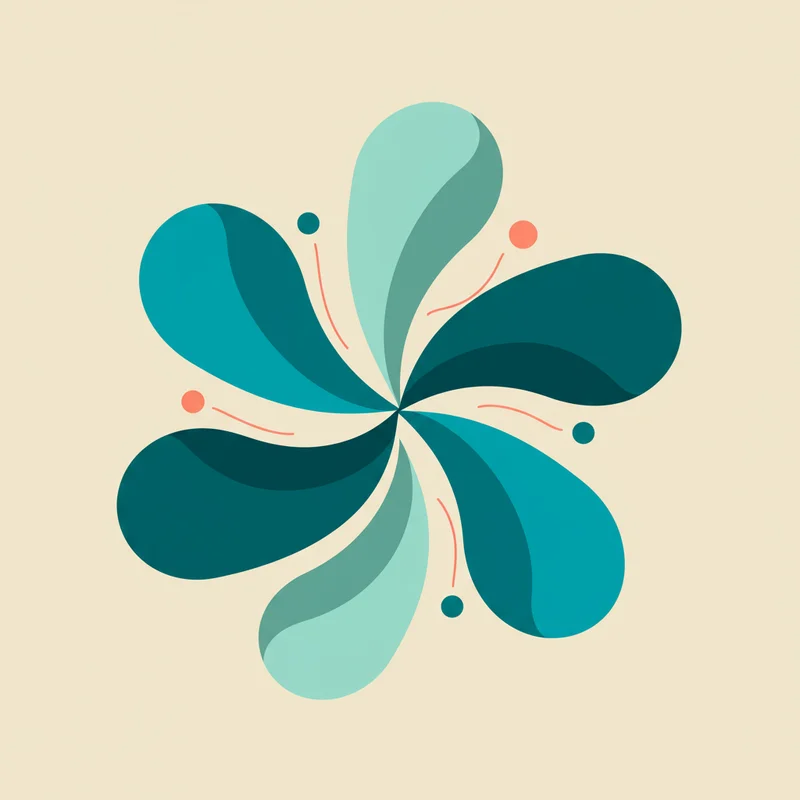 Abstract representation of interconnected solutions flowing together